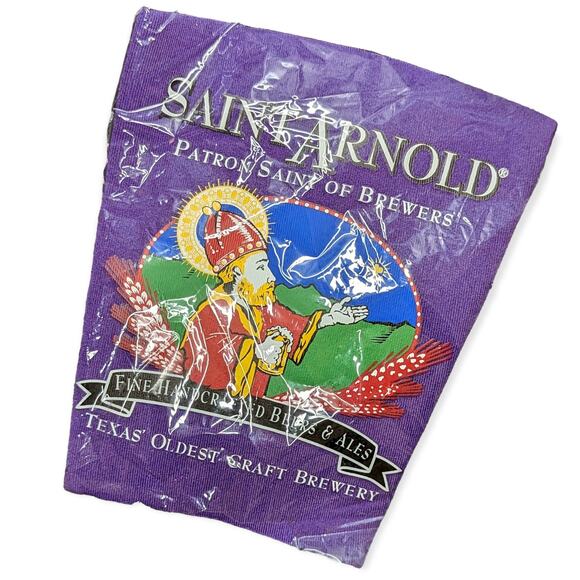 NWT Purple Saint Arnold Brewery Houston Texas Oldest Craft Beer Glass Cup Koozie - Picture 1 of 5